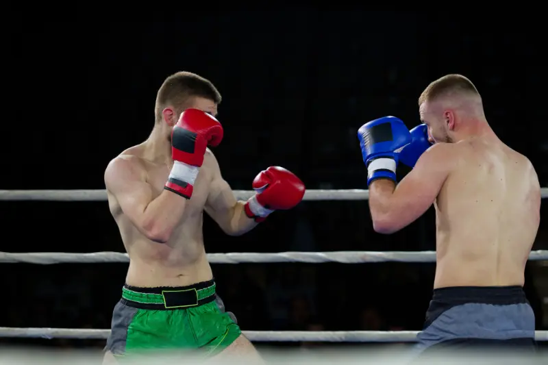 Boxers squaring up during a boxing match